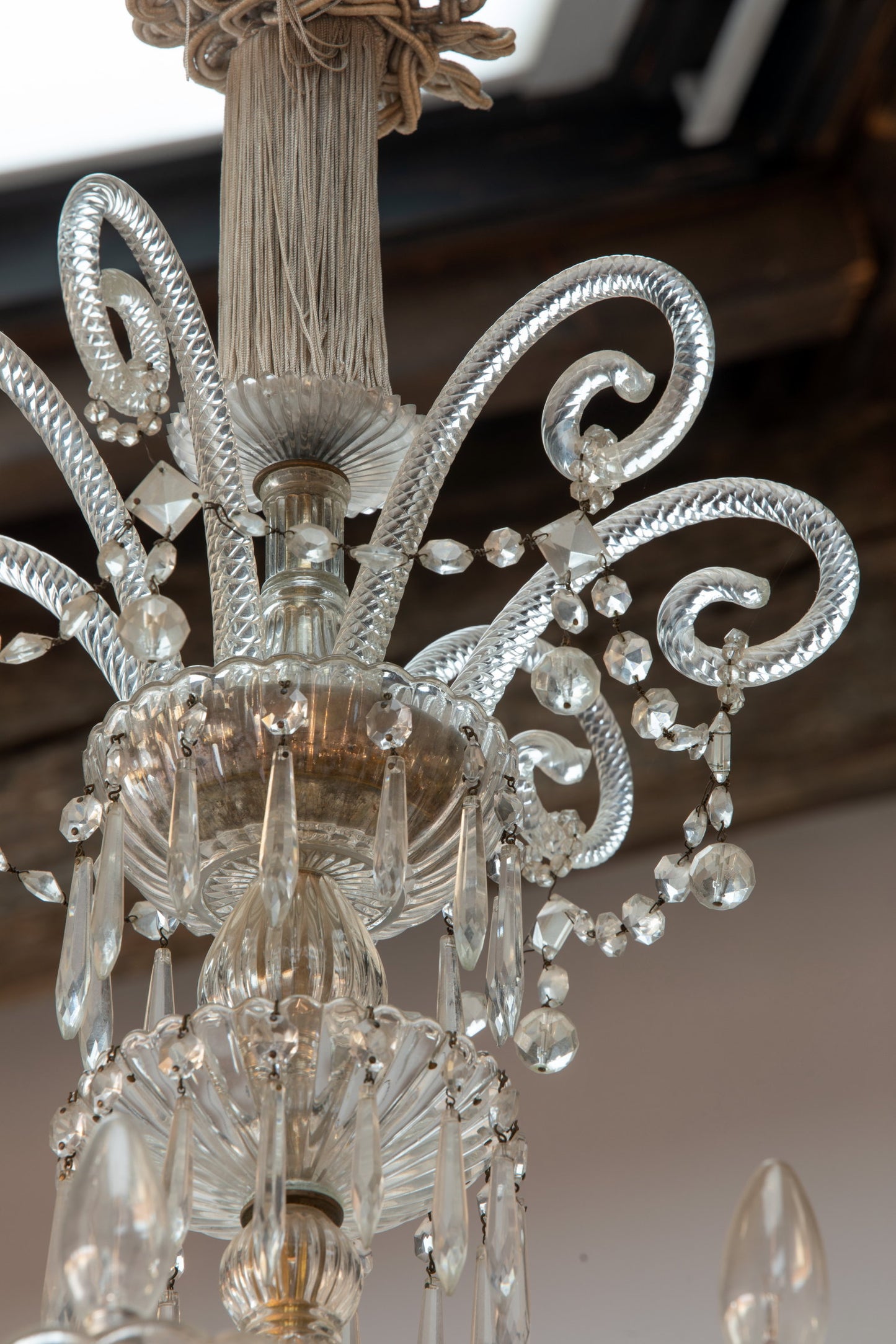 50s Bohemian crystal chandelier