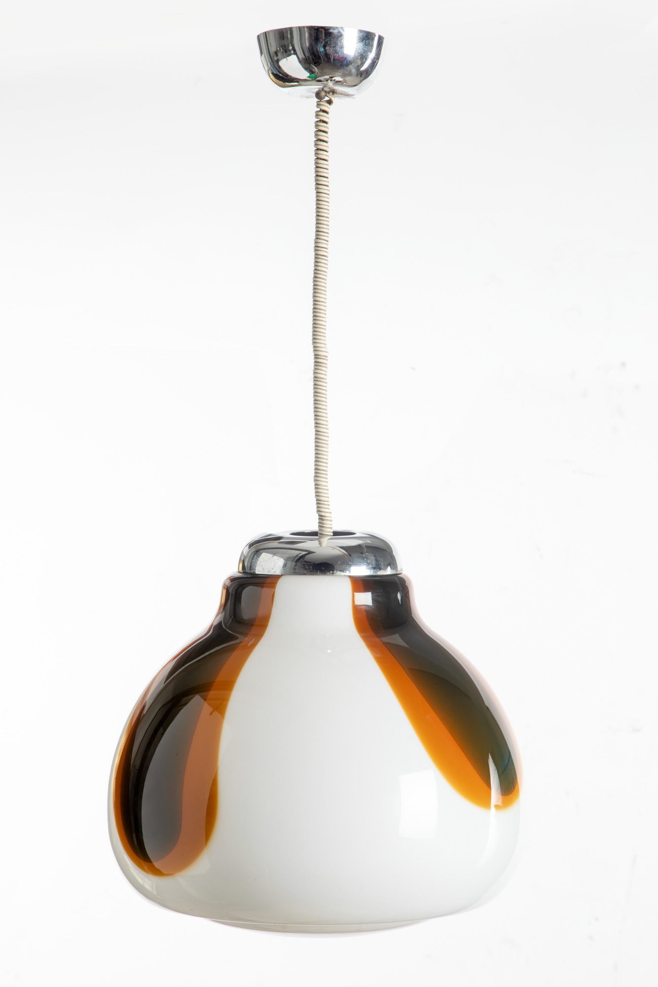 Murano opaline glass chandelier from the 70s