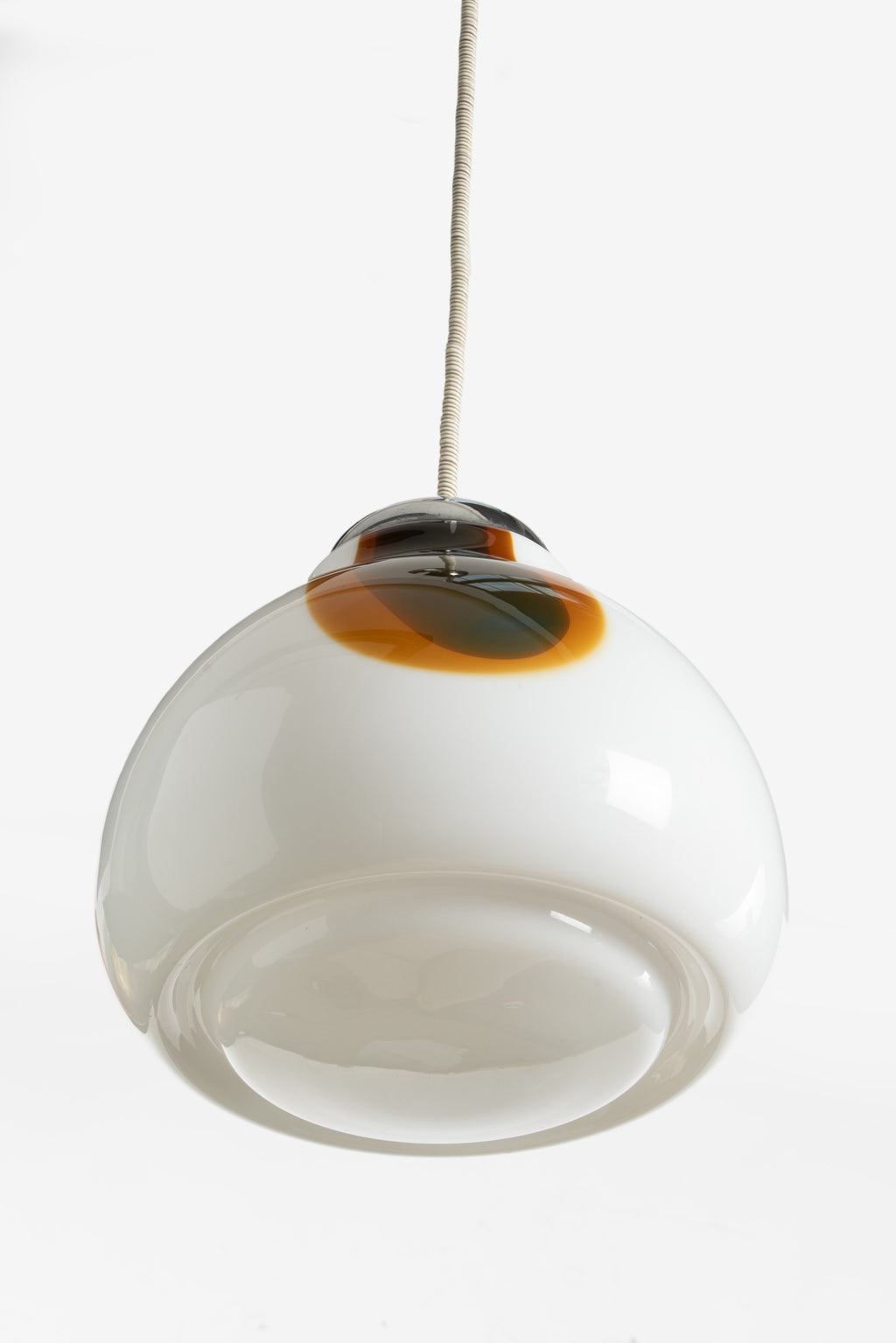 Lampadario anni 70 vetro opalino Murano