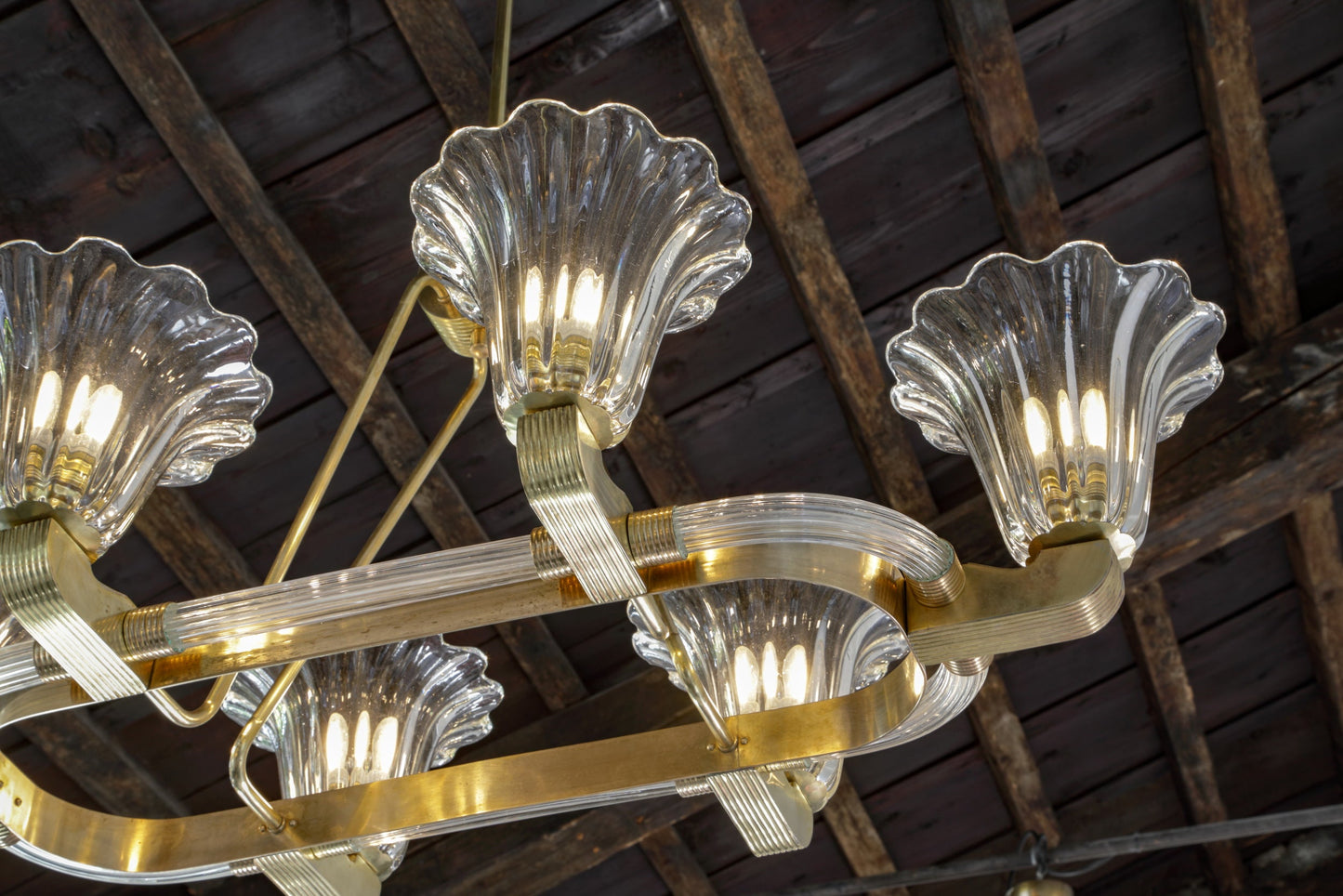 Murano glass ceiling chandelier from the 60s