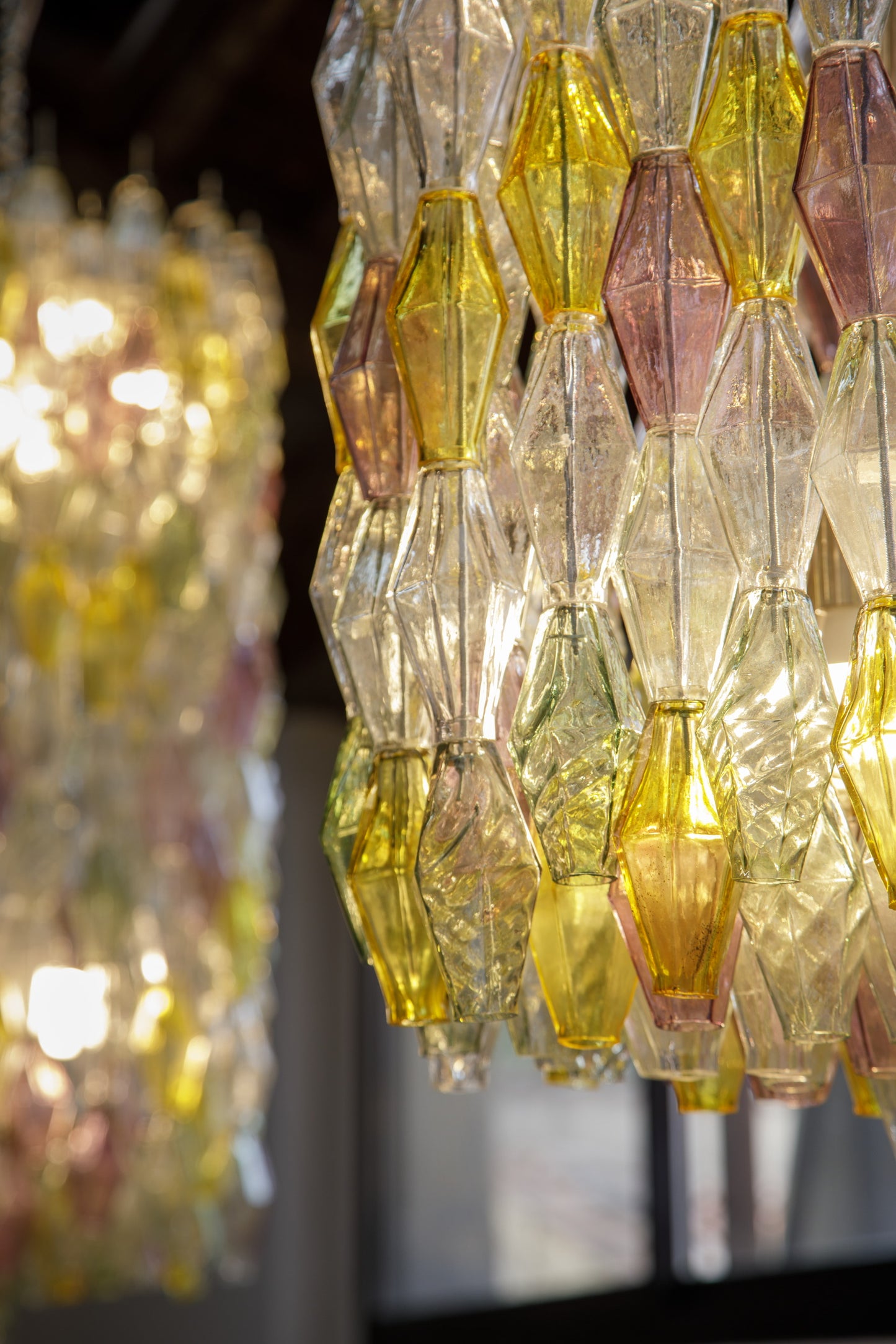 Carlo Scarpa polyhedra chandelier for Venini, 1960s