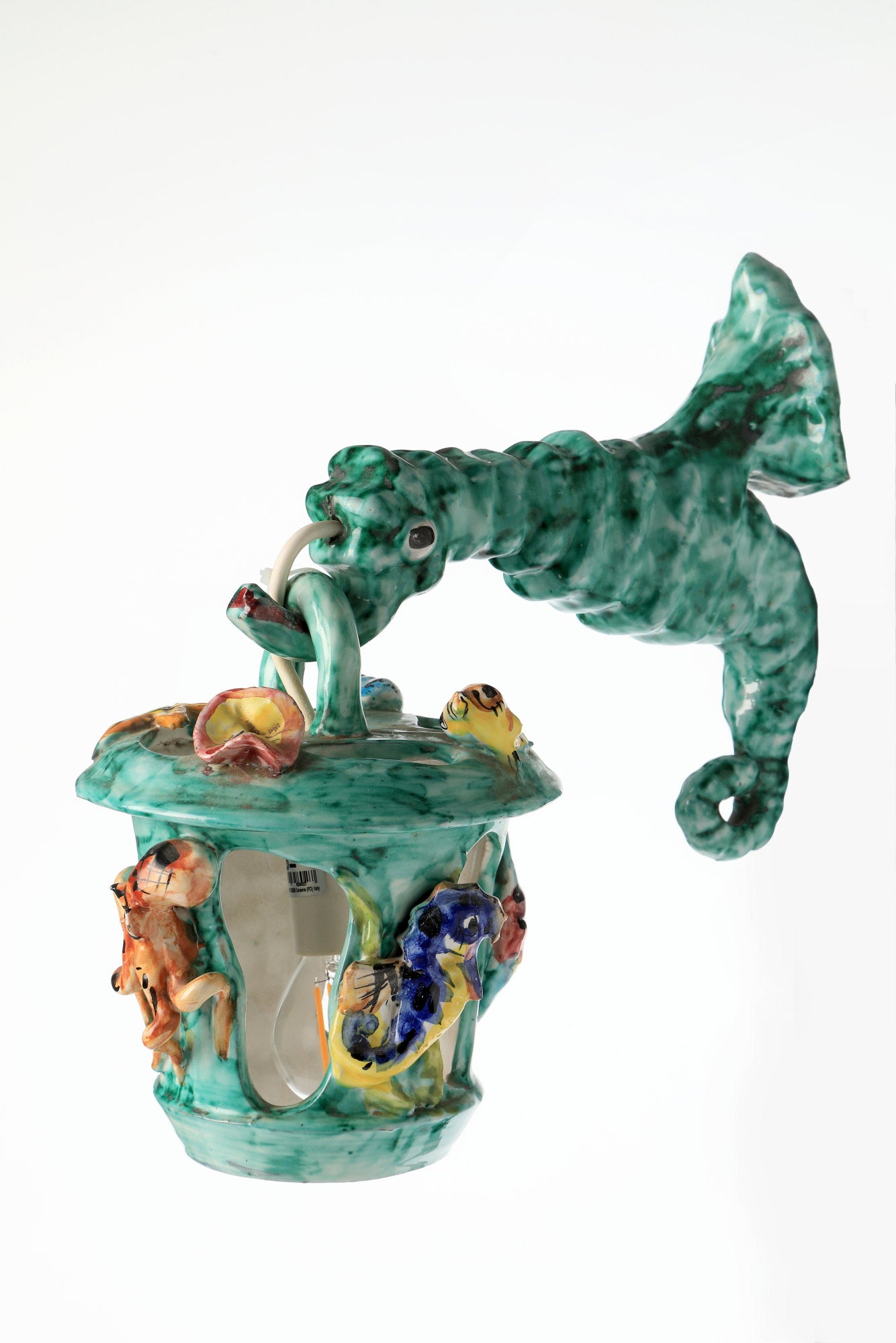 Vietri ceramic lantern with marine figures