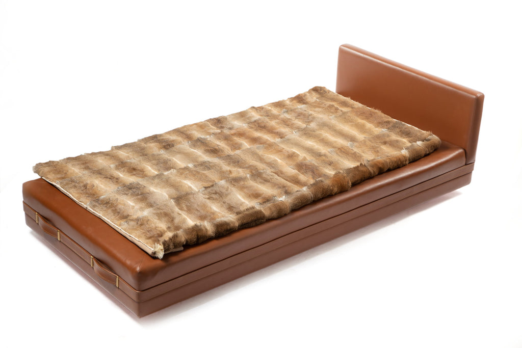 Letto singolo o dormeuse anni 70 in cuoio