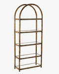 Libreria arco bamboo e ottone anni 70