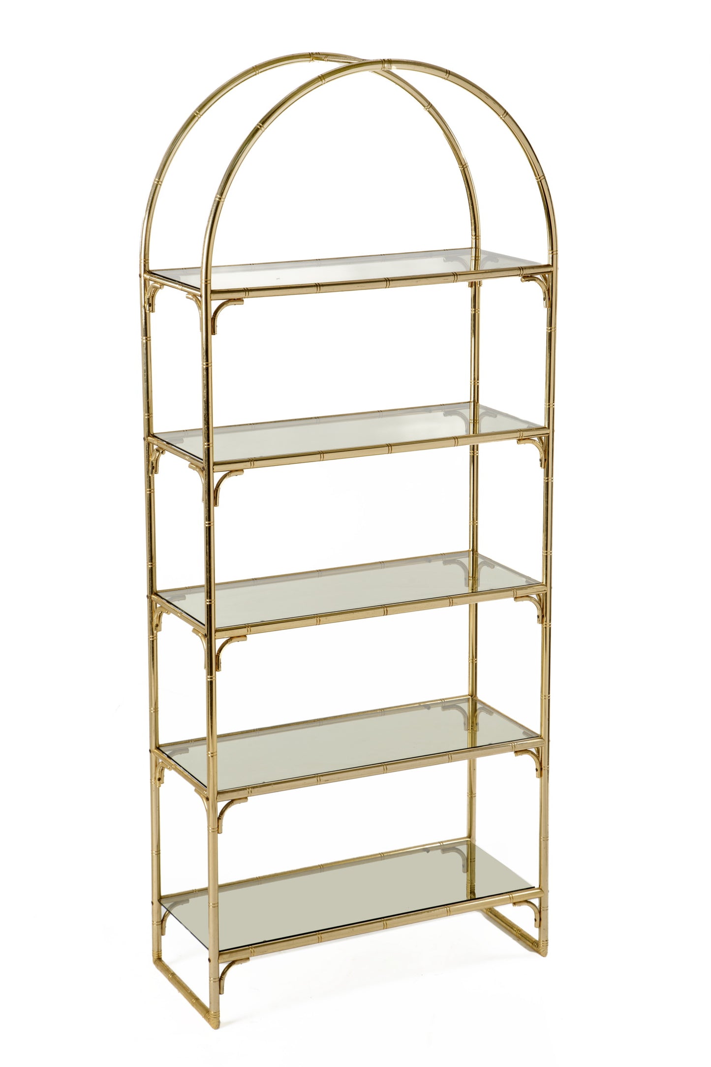 Brass arch bookcase 1970