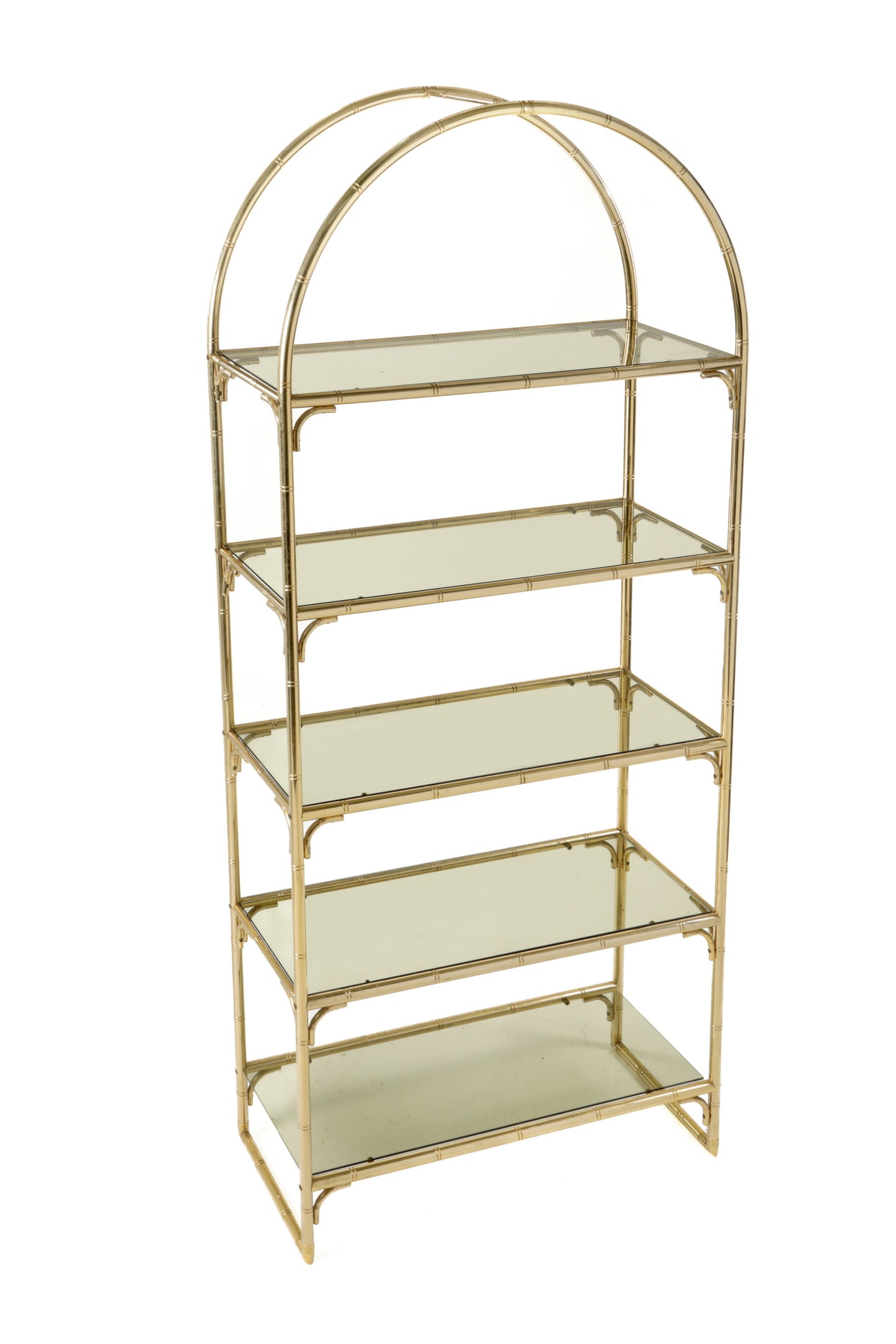 Brass arch bookcase 1970