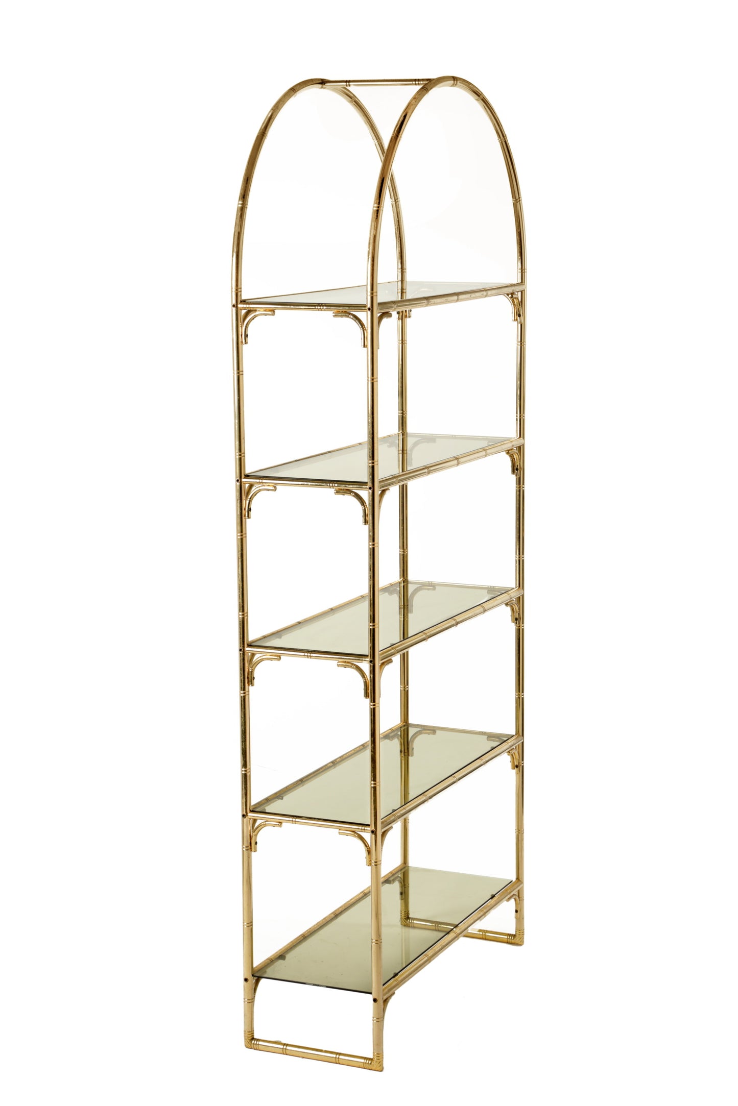 Brass arch bookcase 1970