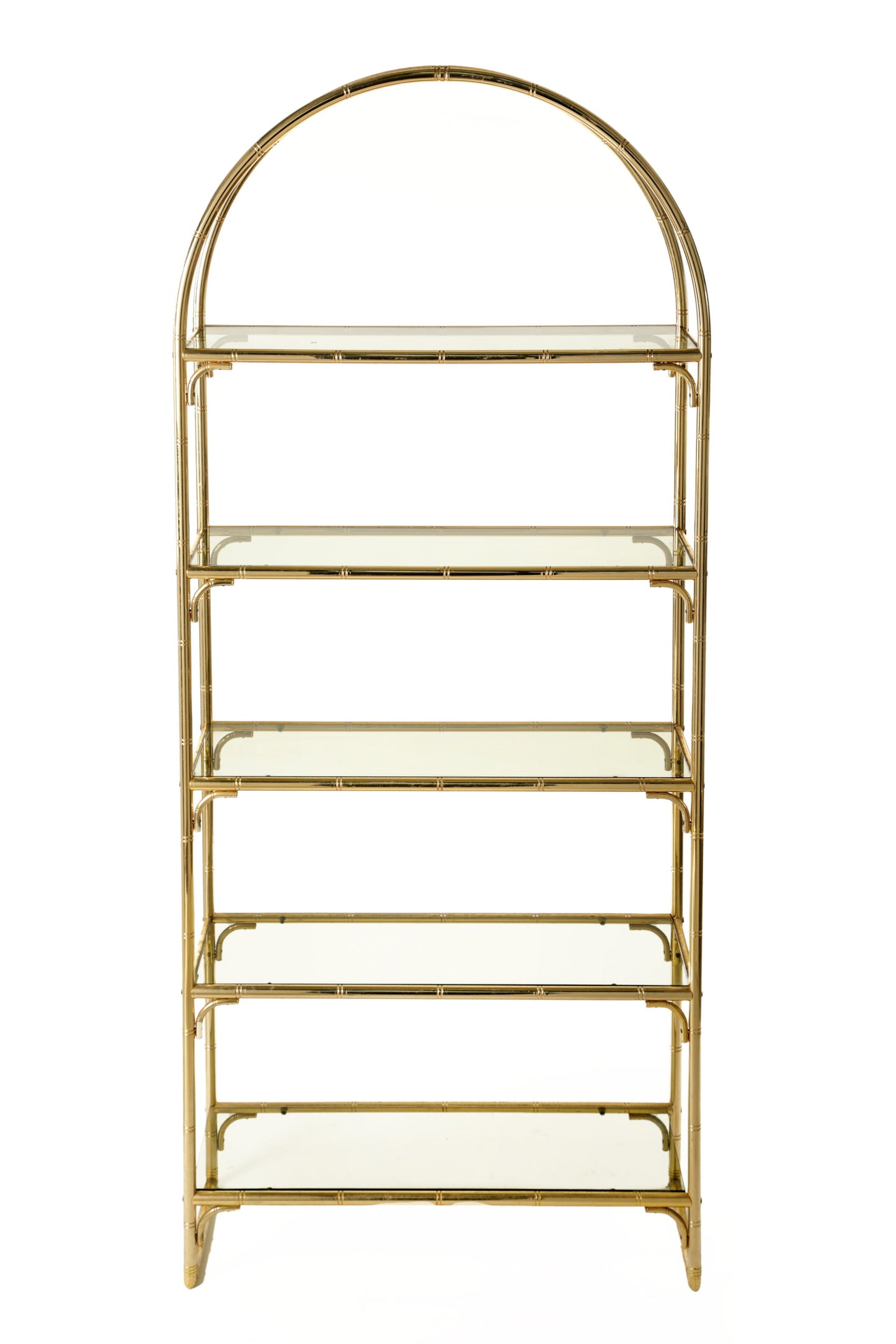 Brass arch bookcase 1970