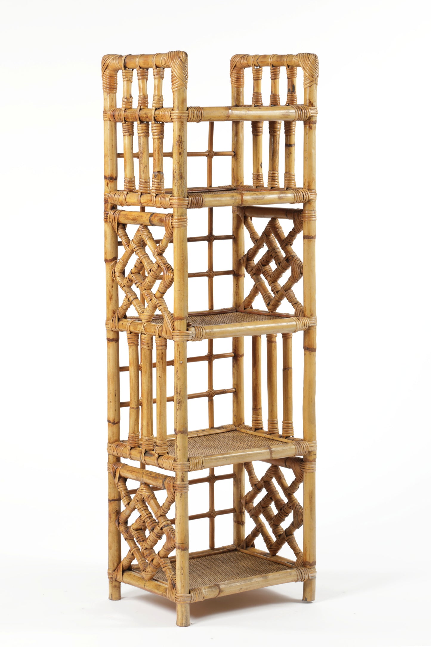 1970s bamboo bookcase attributable to Vivai del Sud