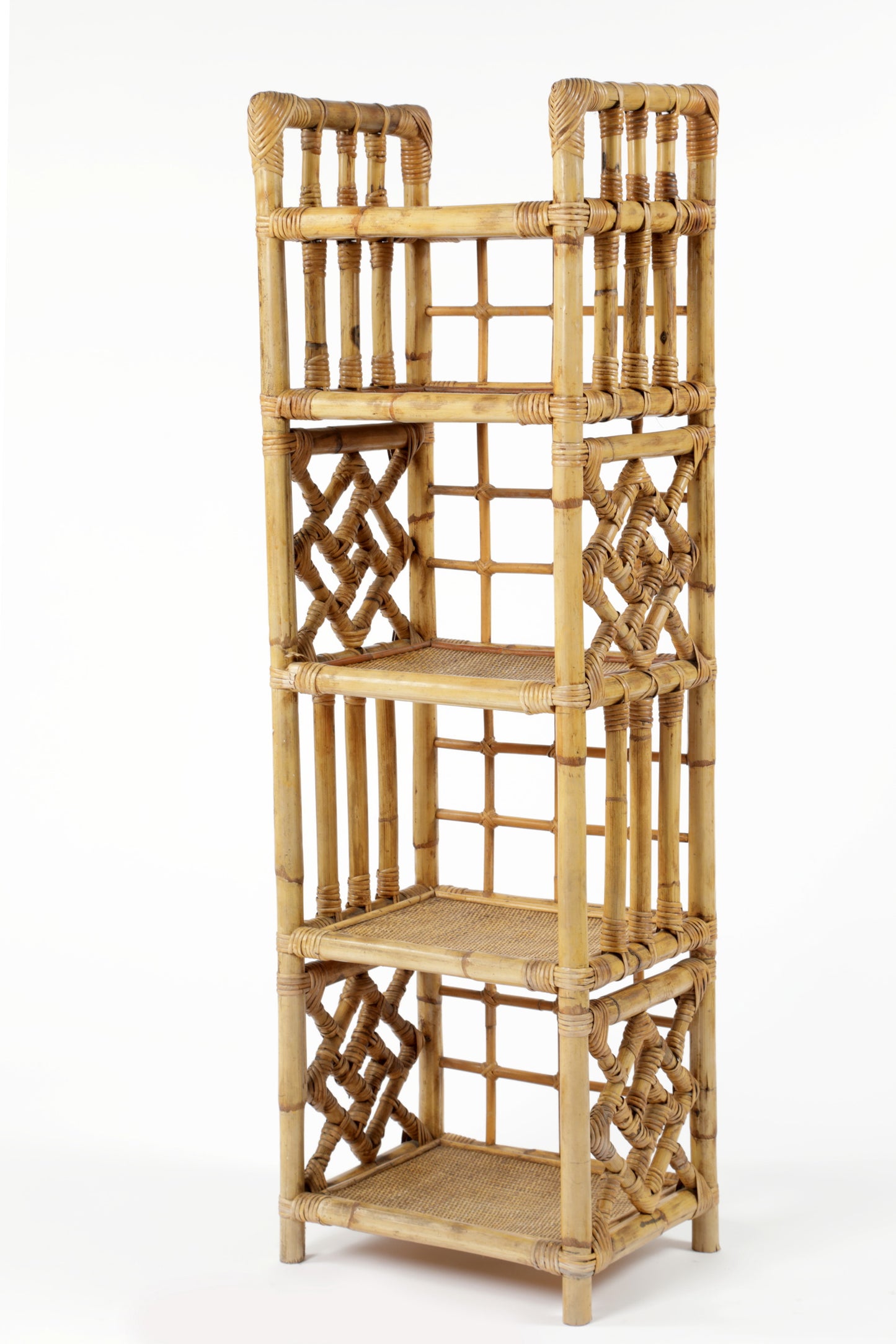 1970s bamboo bookcase attributable to Vivai del Sud