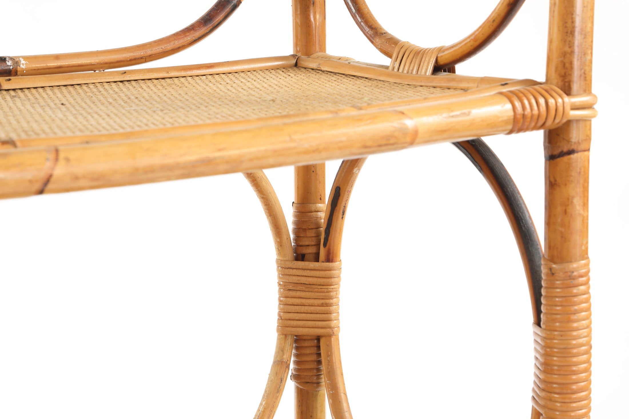 70s rattan outdoor bookcase