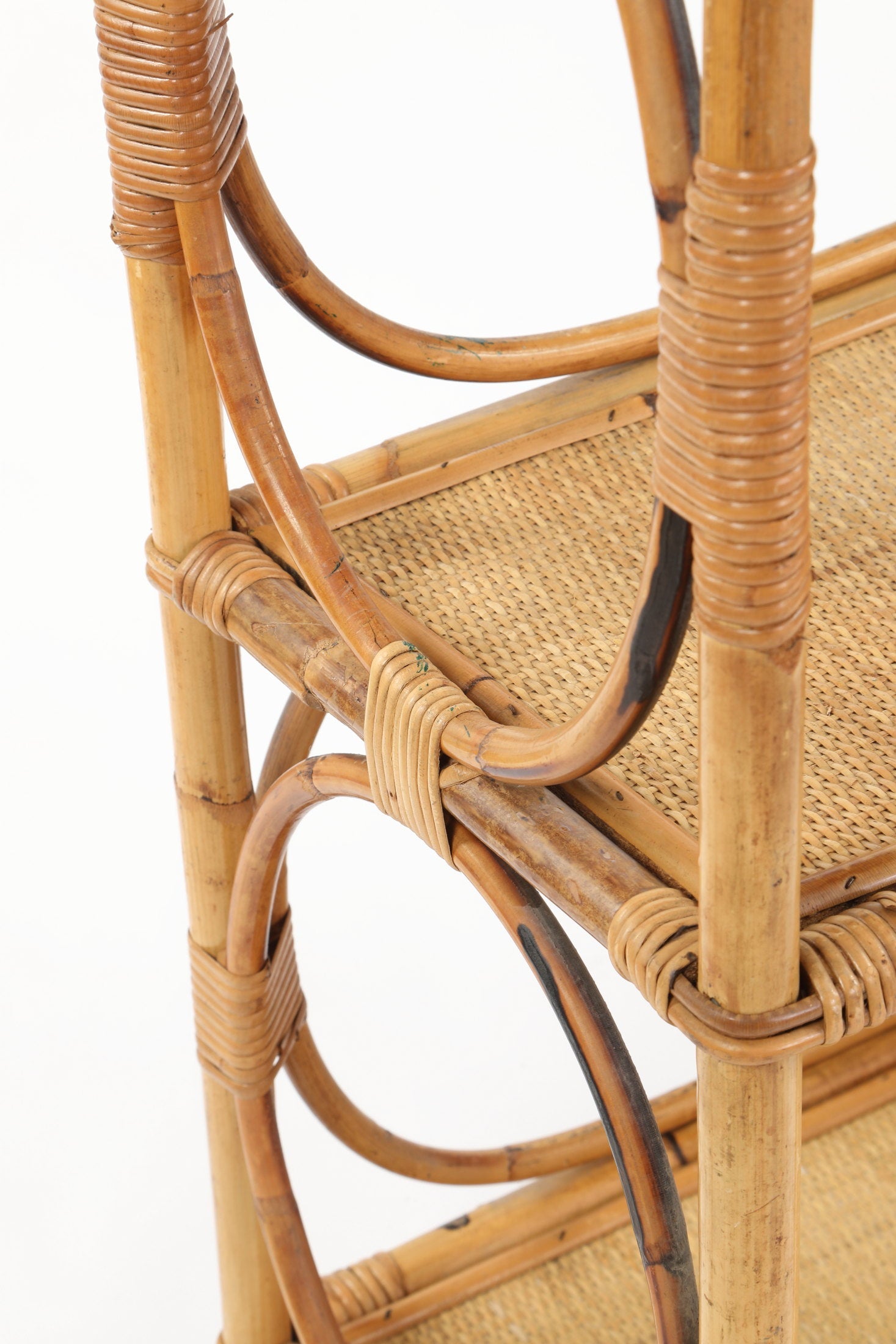70s rattan outdoor bookcase
