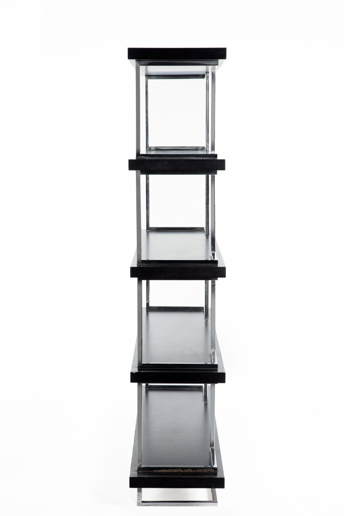 Black lacquered and steel bookcase