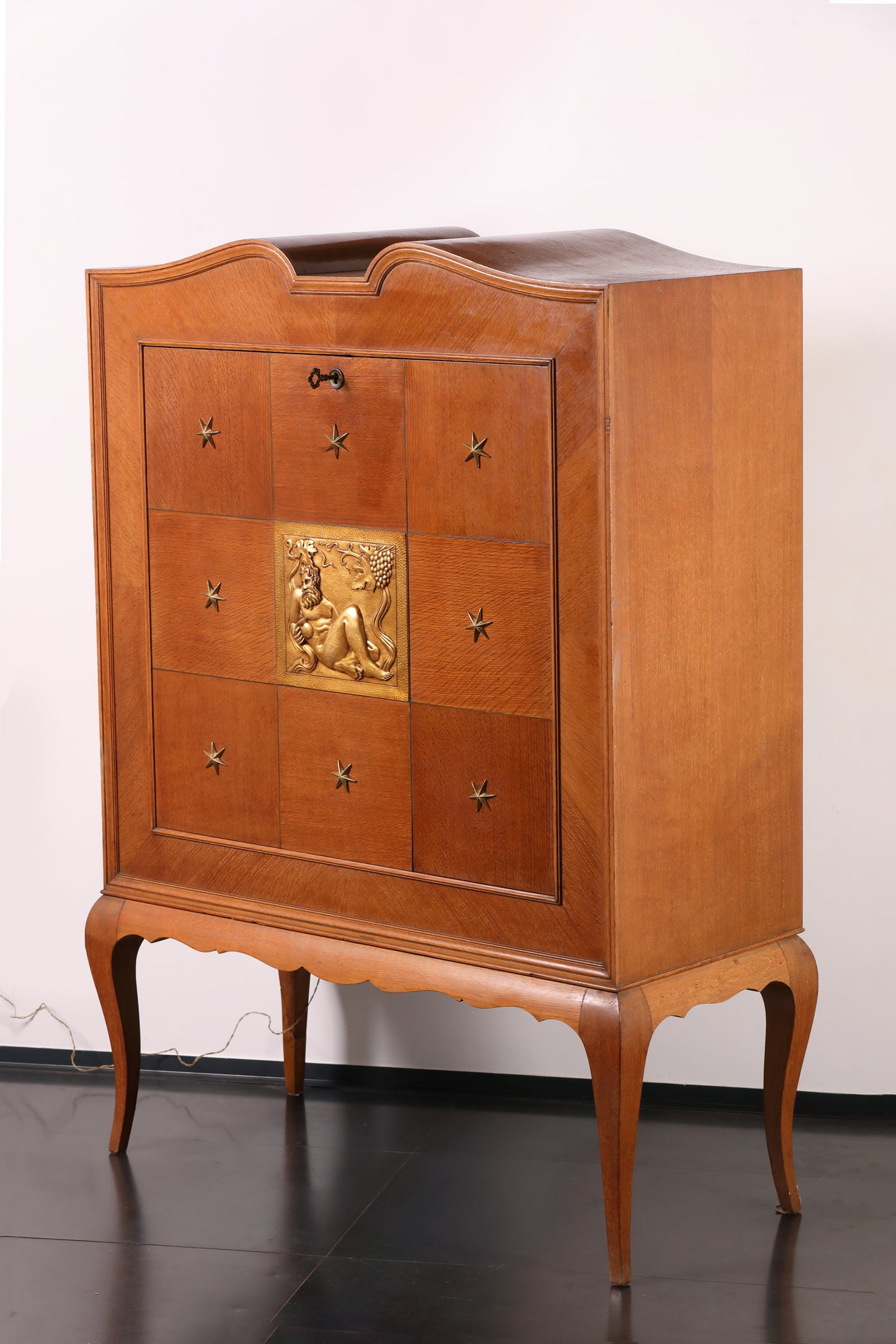 Paolo Buffa bar cabinet from the 50s in blond wood