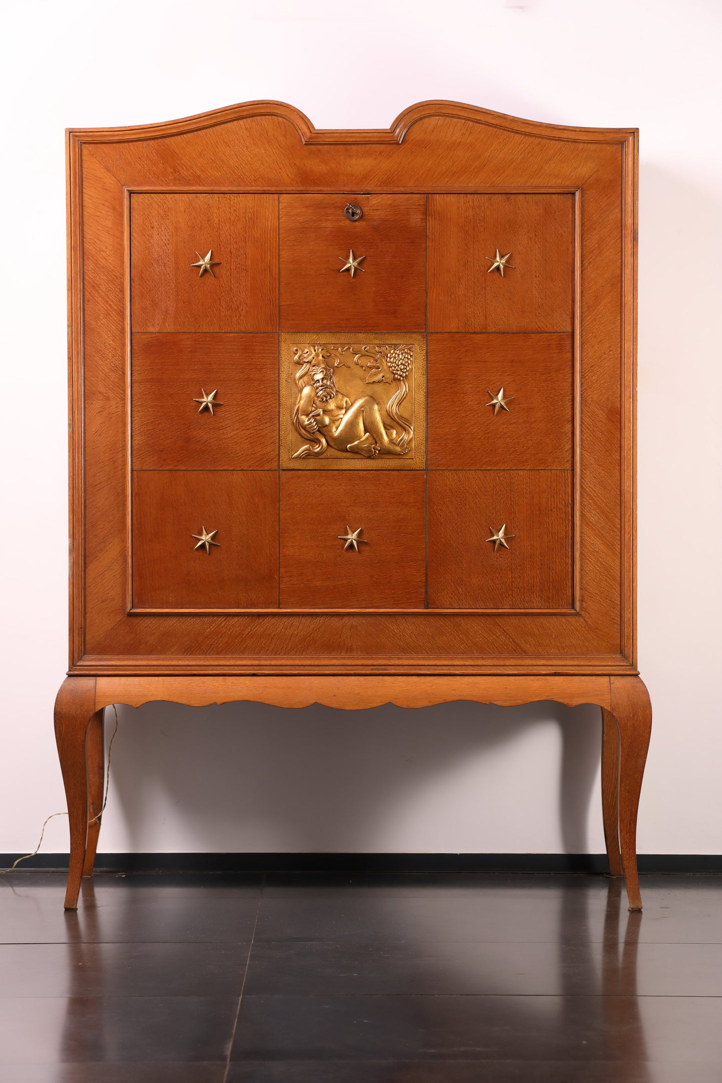 Paolo Buffa bar cabinet from the 50s in blond wood