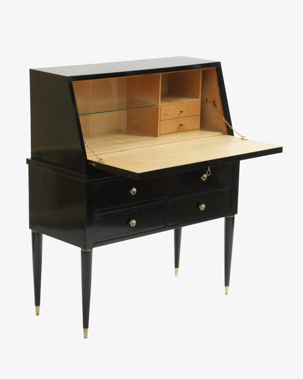 Mobile con ribalta anni 50 legno nero