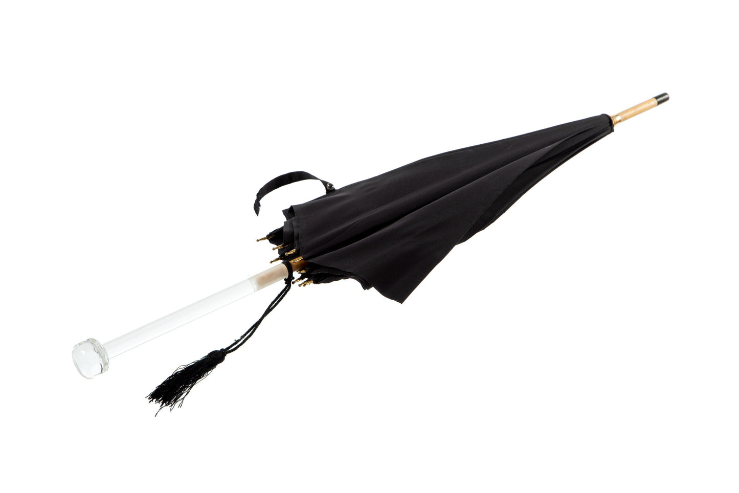 Fendi vintage black silk umbrella