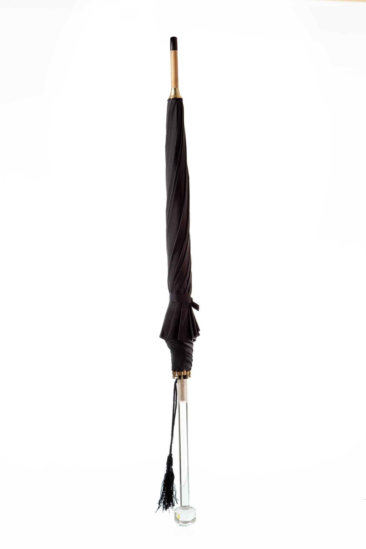 Fendi vintage black silk umbrella