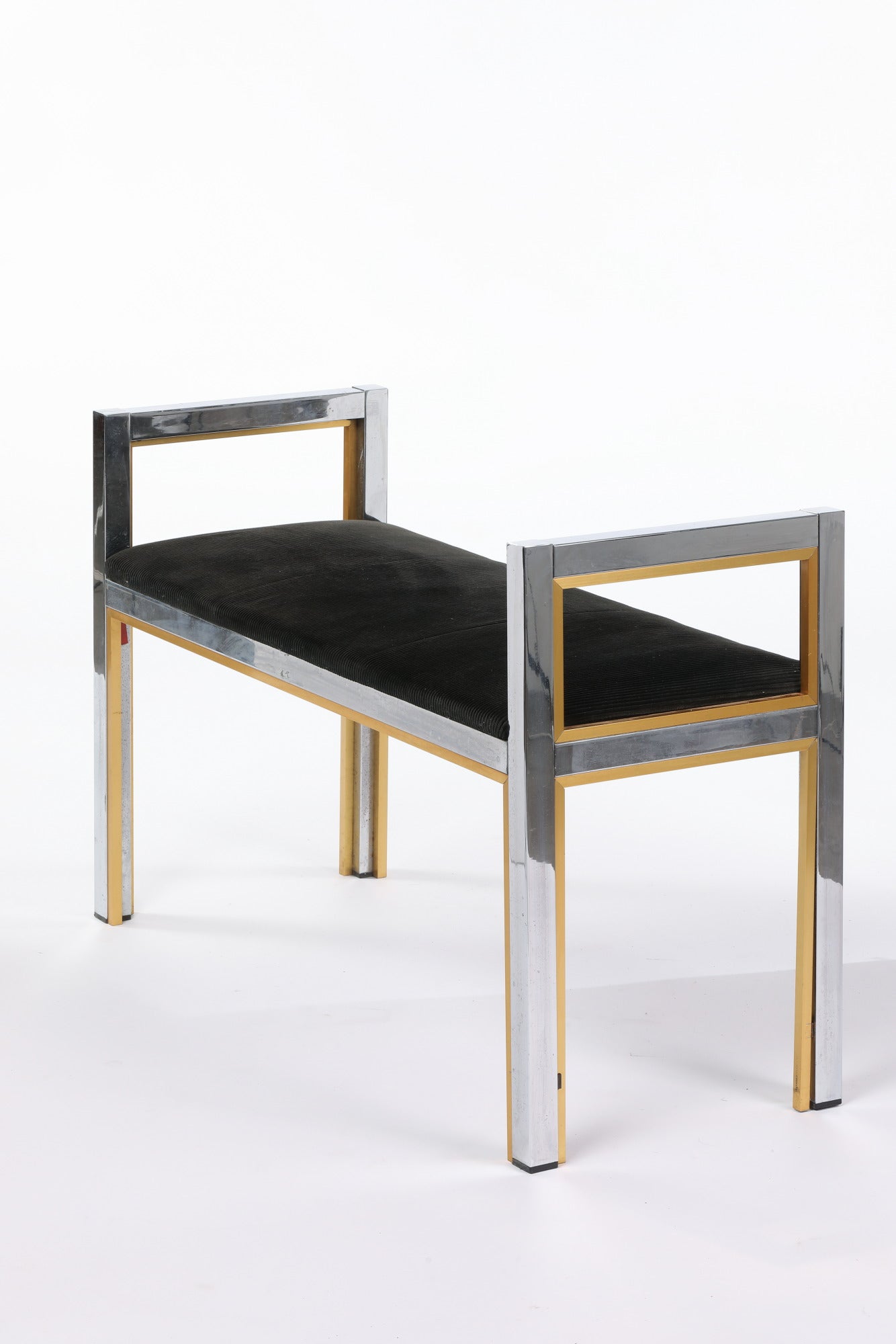 Steel and brass bench from the 70s