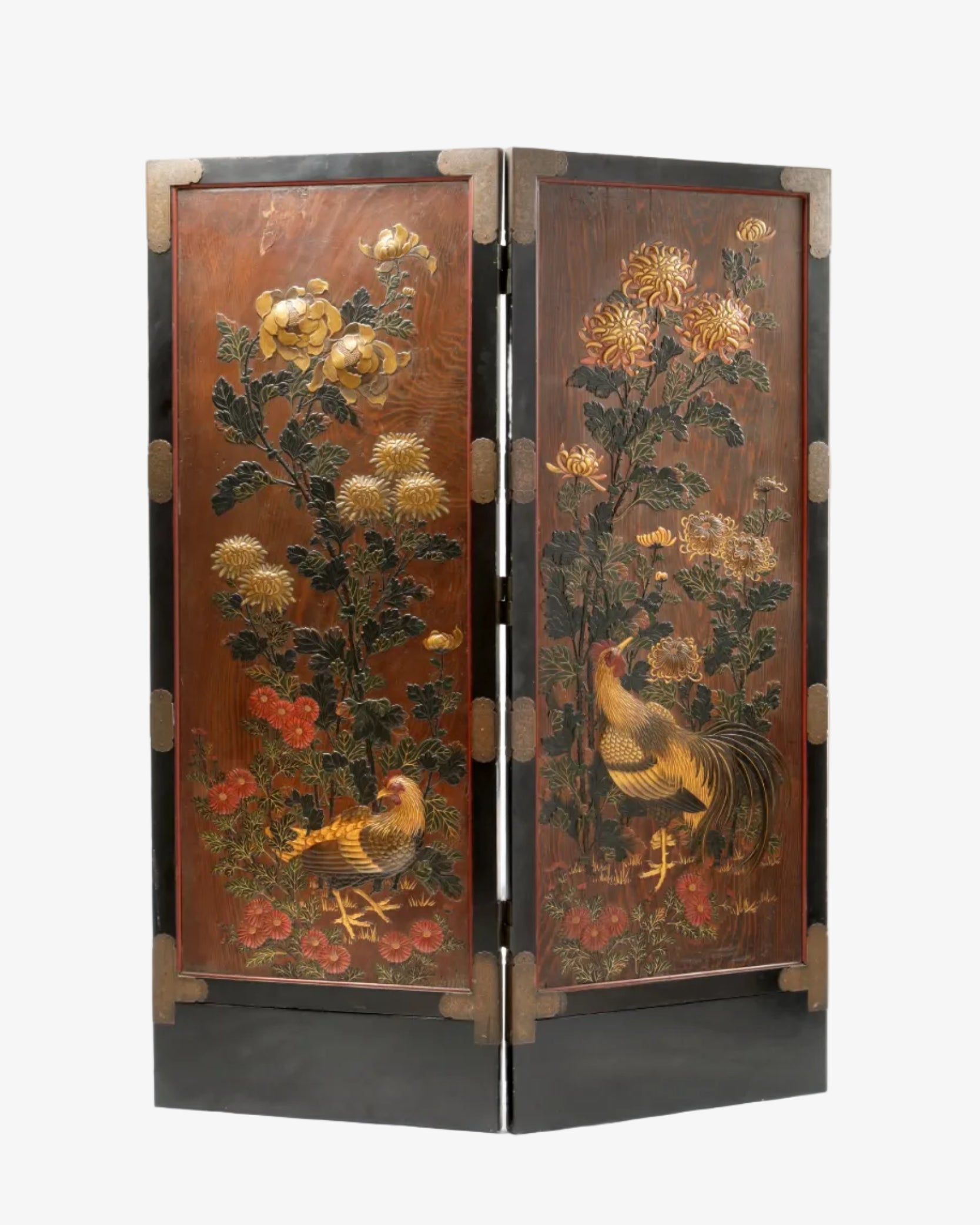 19th century Japanese lacquered screen