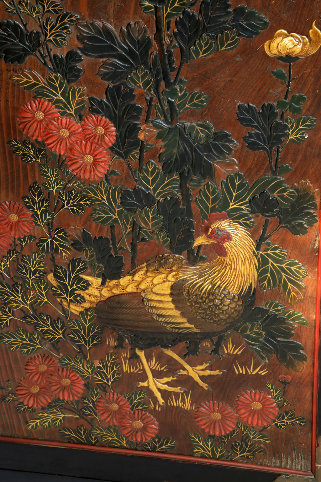 19th century Japanese lacquered screen