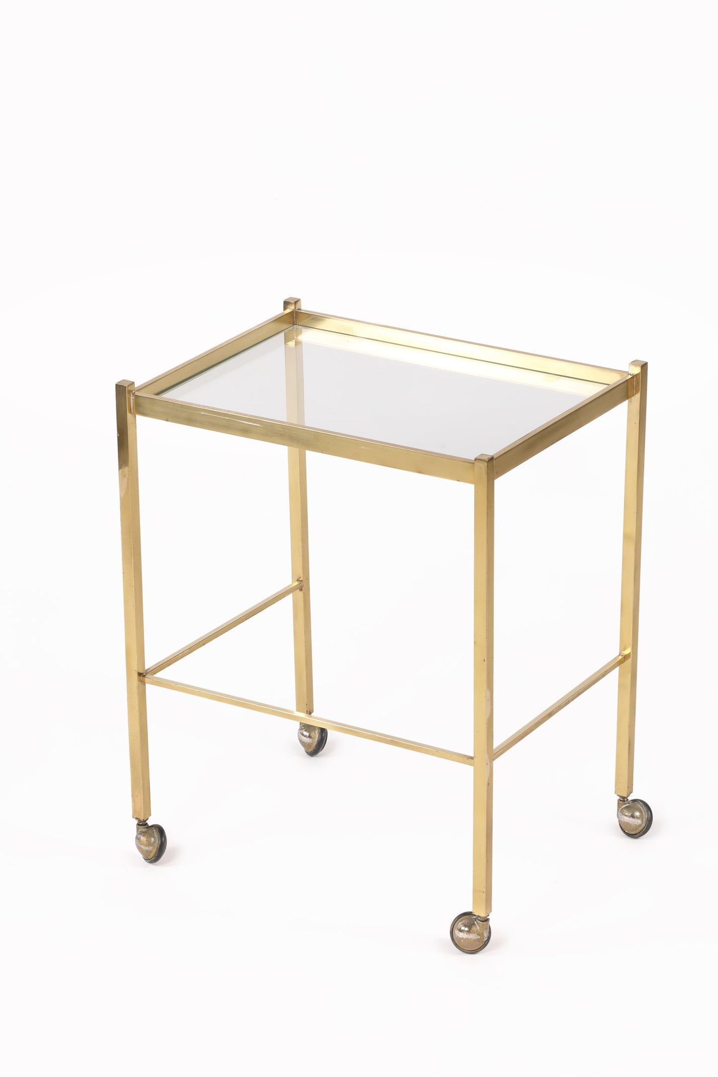 Small brass trolley from the 70s, one shelf