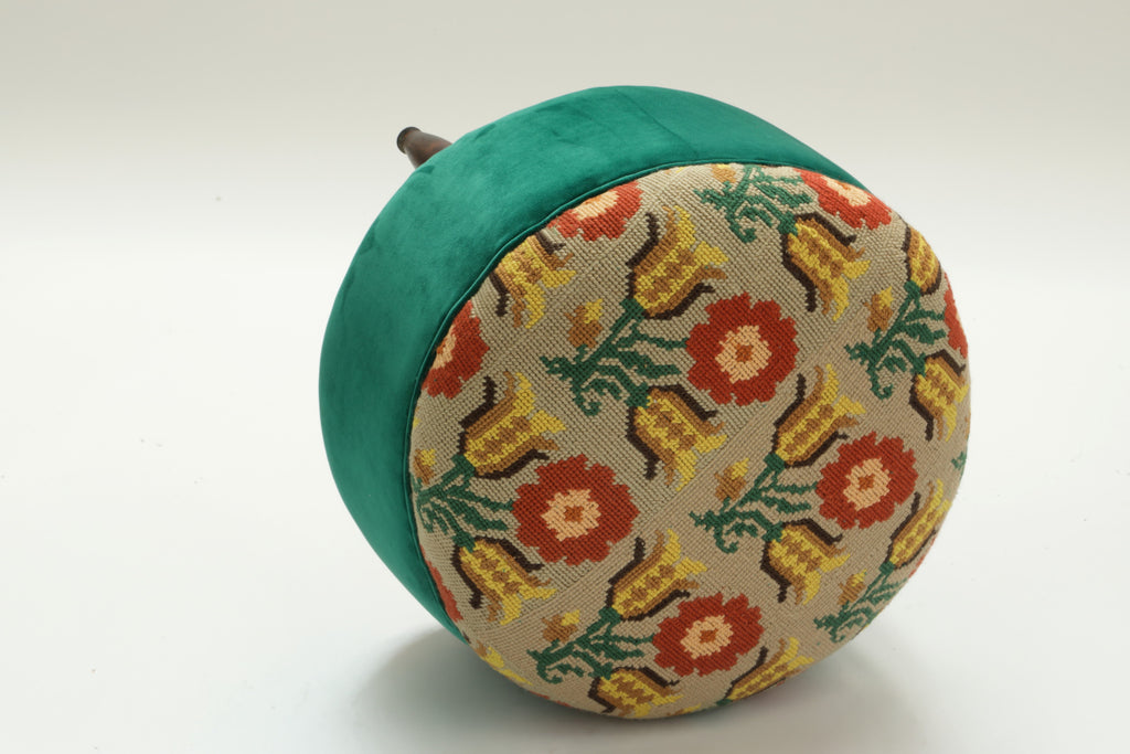 Pair of small round poufs from the 60s