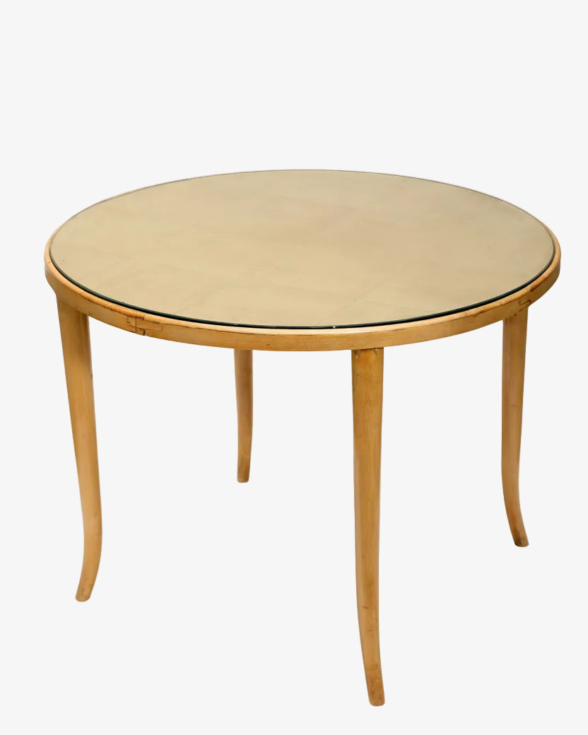 Small blond wood table from the 60s