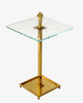Small square brass and glass table from the 1970s
