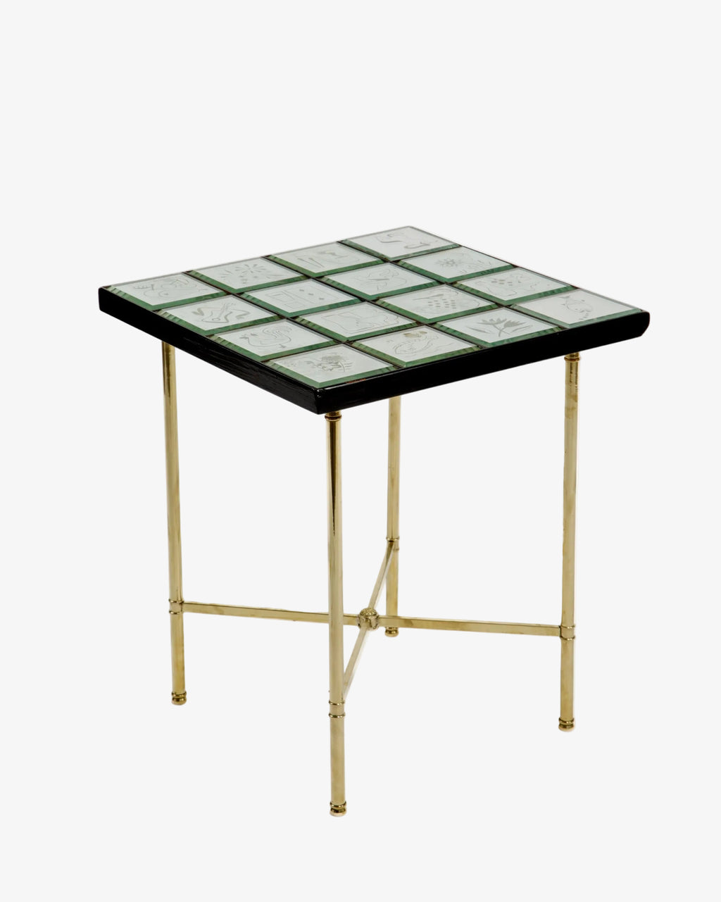 Small glass tile table from the 50s