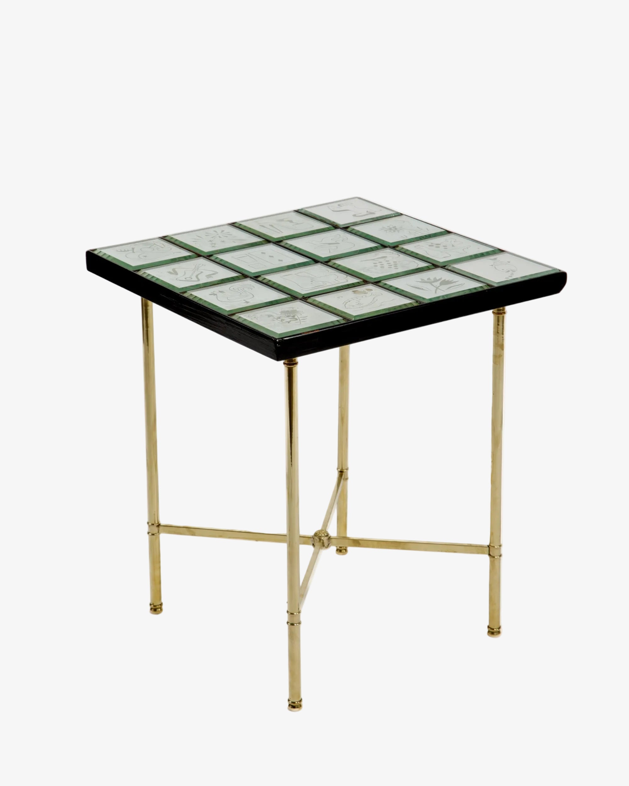 Small glass tile table from the 50s
