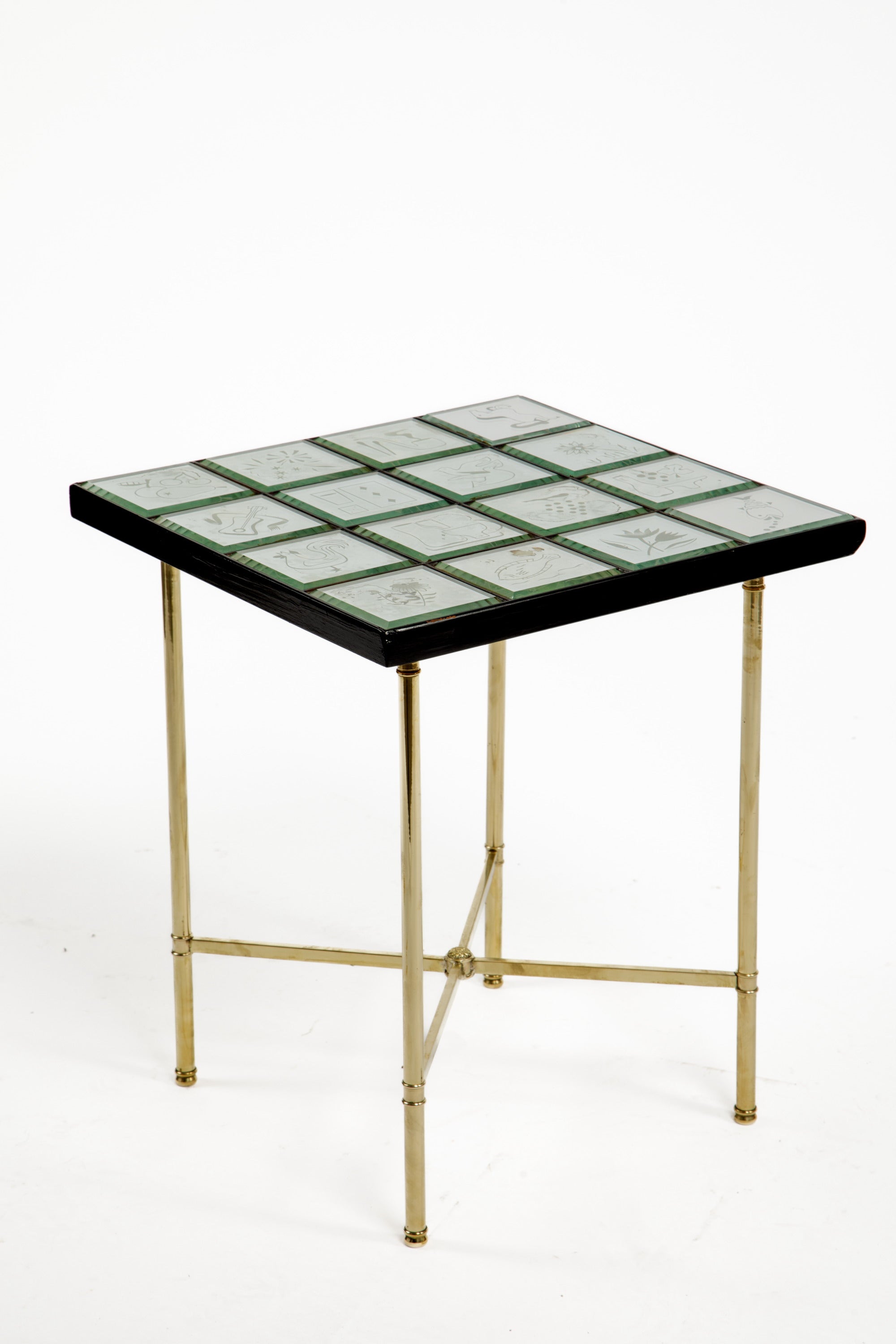 Small glass tile table from the 50s