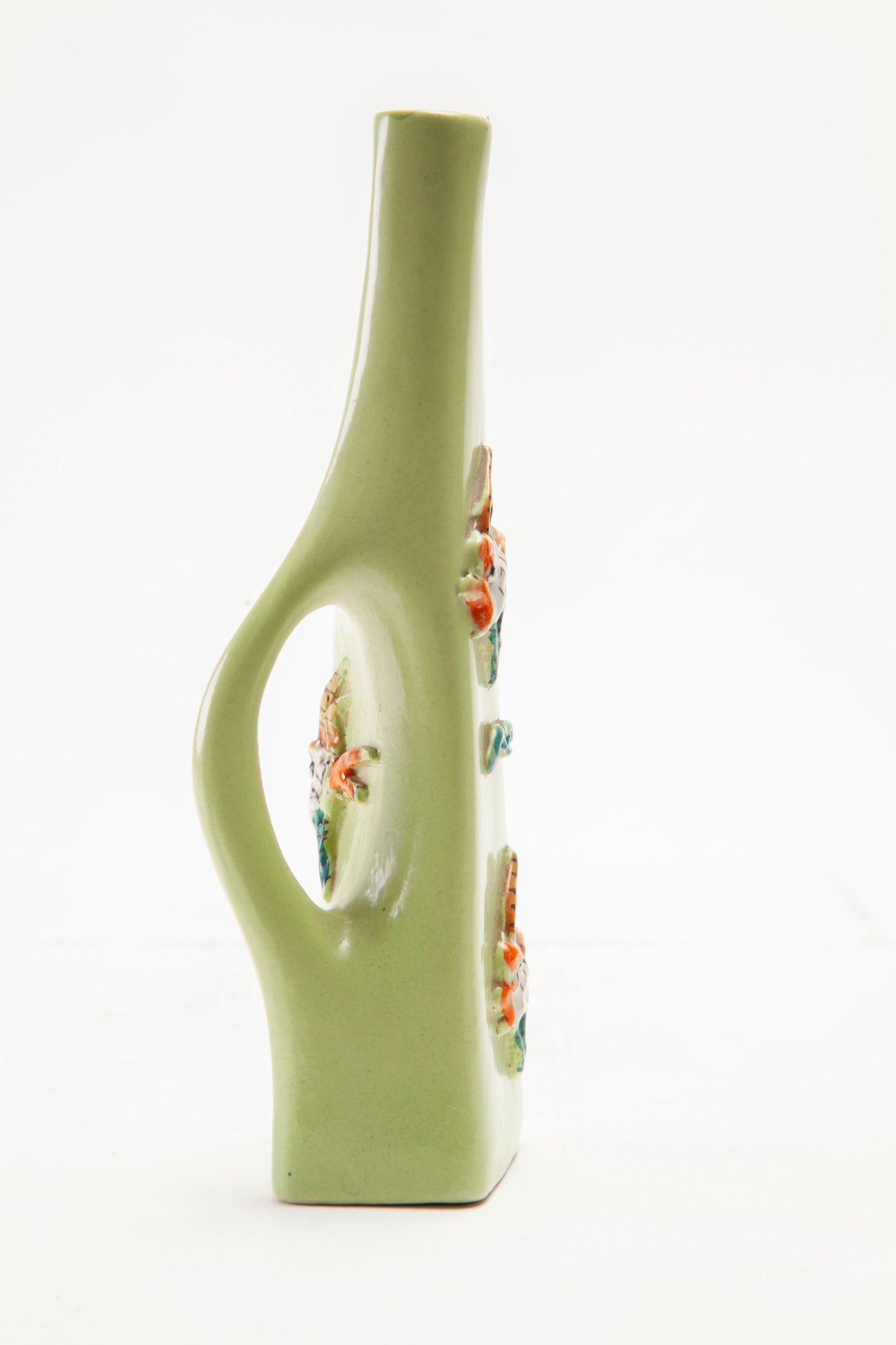 Piccolo vaso ceramica anni 50 verde