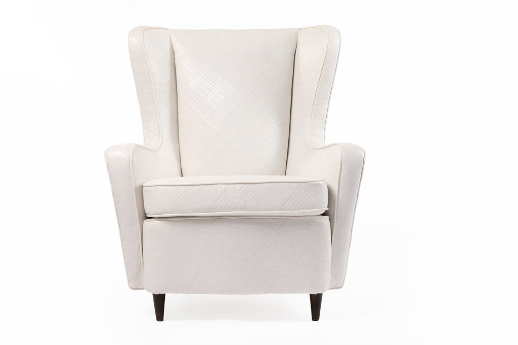 Poltrona anni 60 ciré jacquard matelassé
