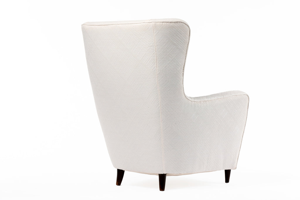 Poltrona anni 60 ciré jacquard matelassé