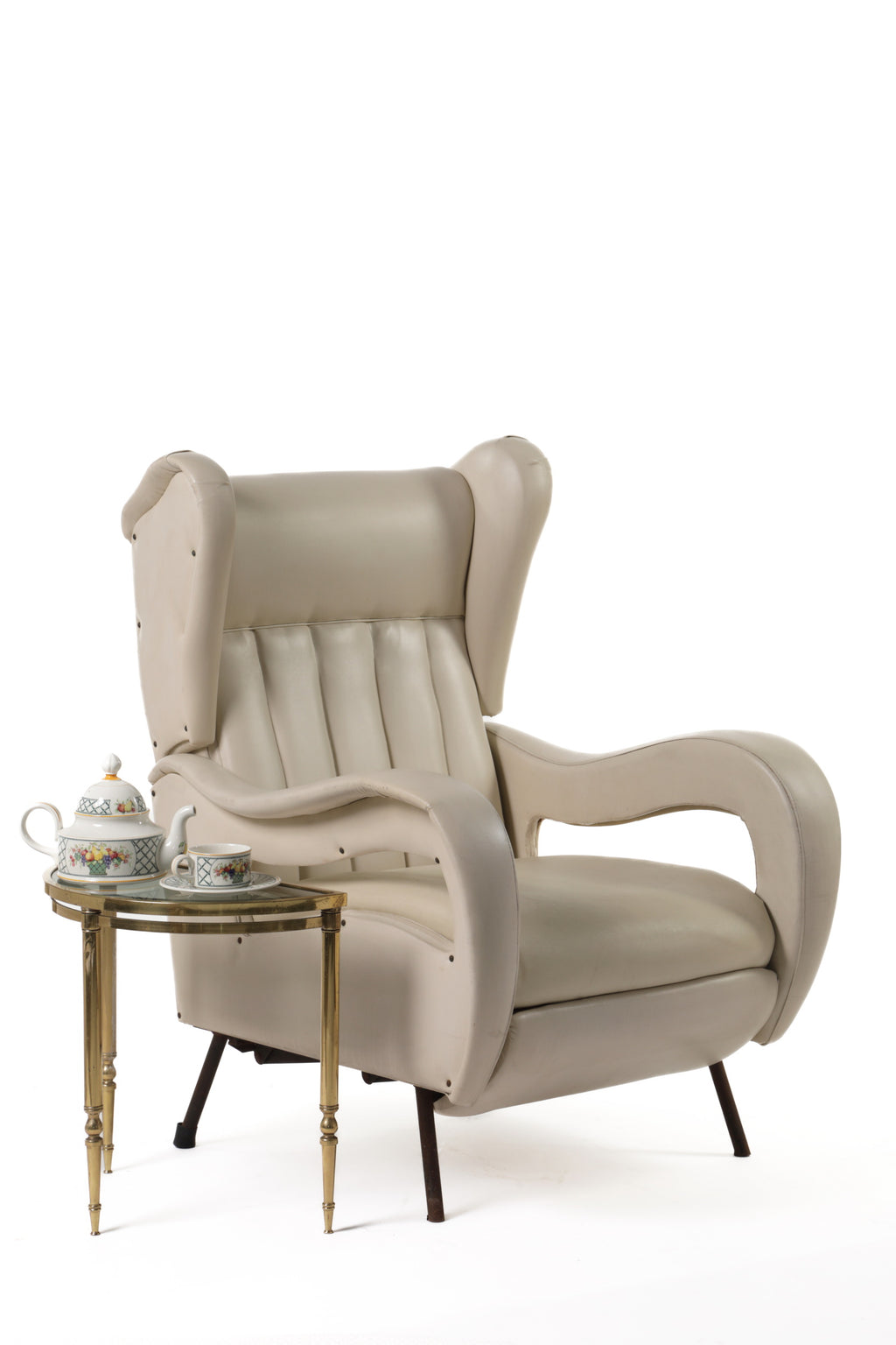 Poltrona anni 60 pelle bianca
