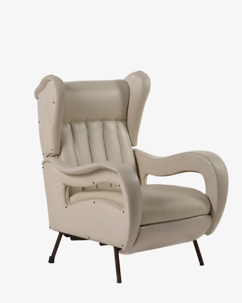 Poltrona anni 60 pelle bianca