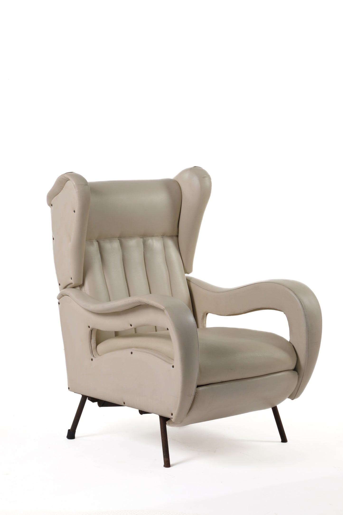 60s white leather armchair