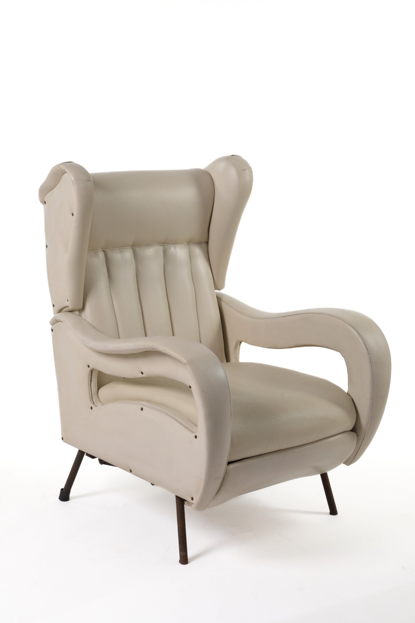 60s white leather armchair