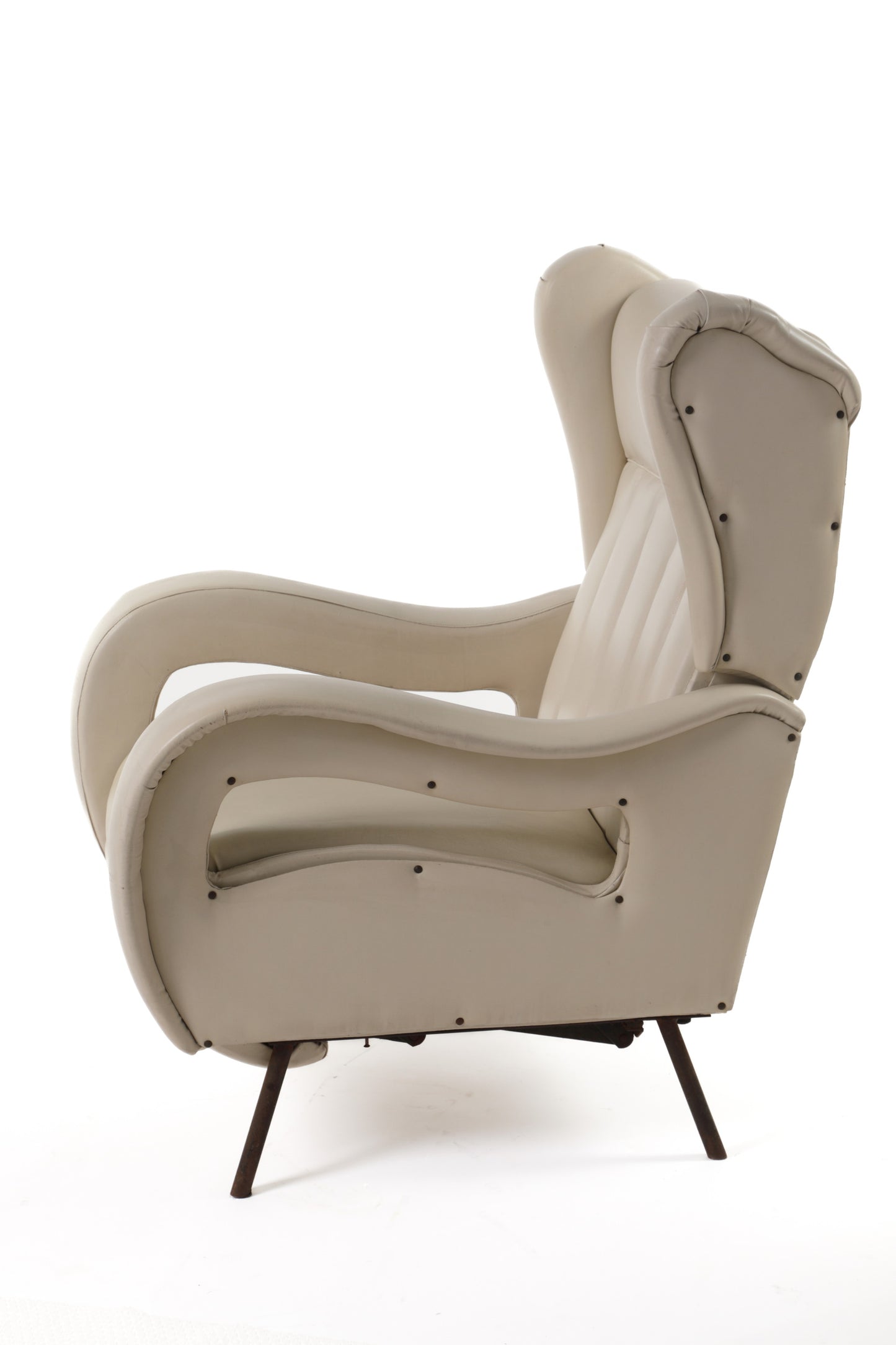 60s white leather armchair