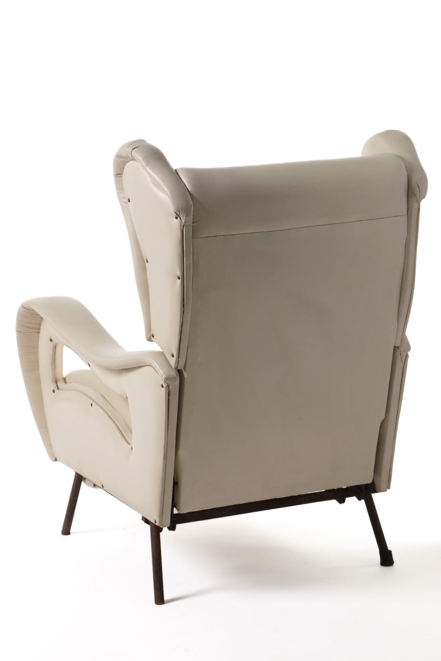 60s white leather armchair