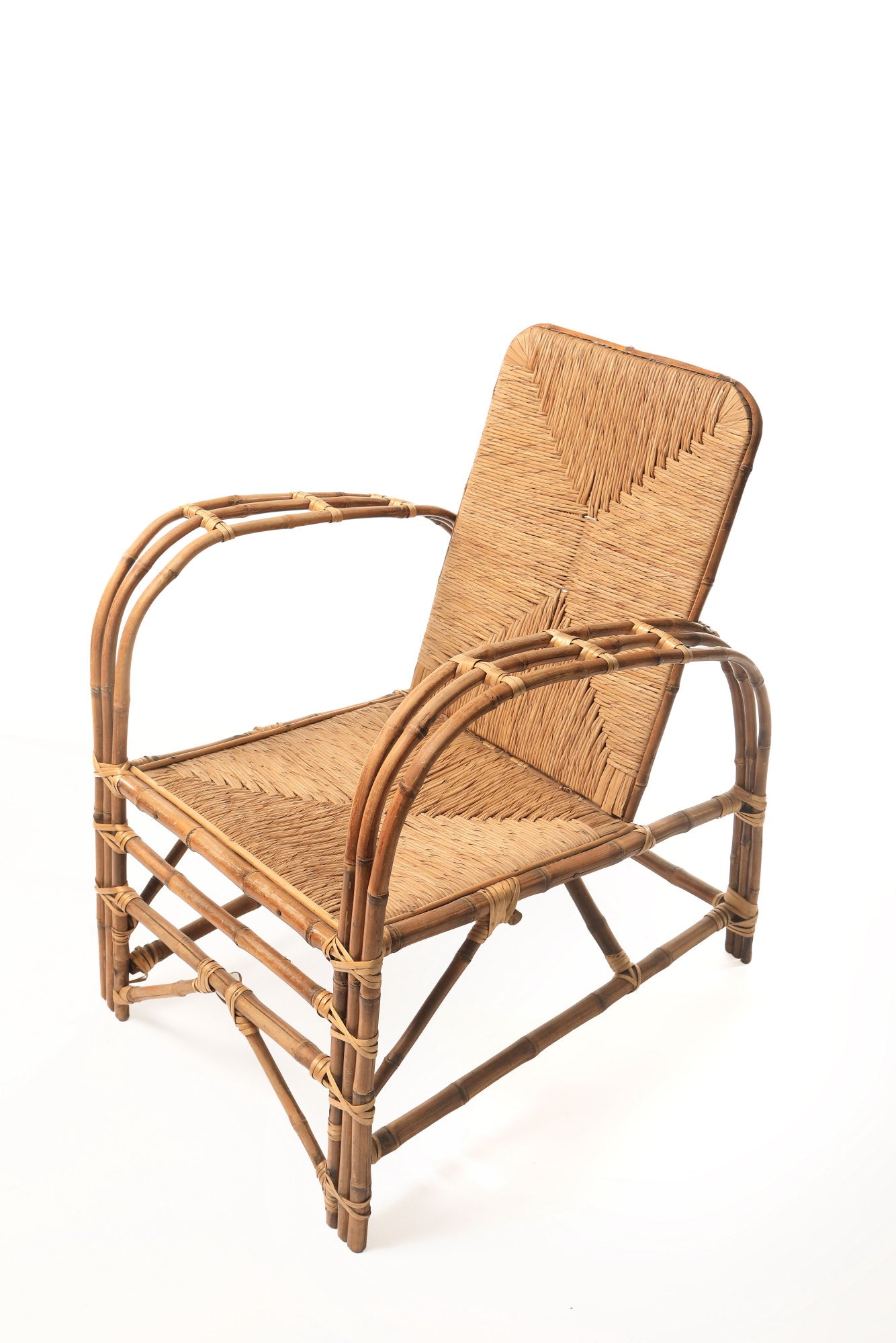 Bamboo and rope armchair