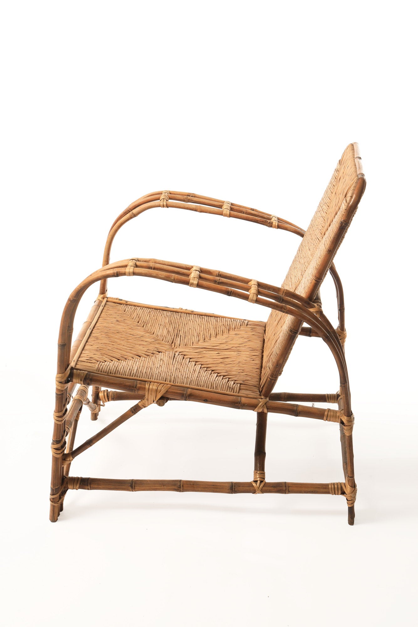 Bamboo and rope armchair