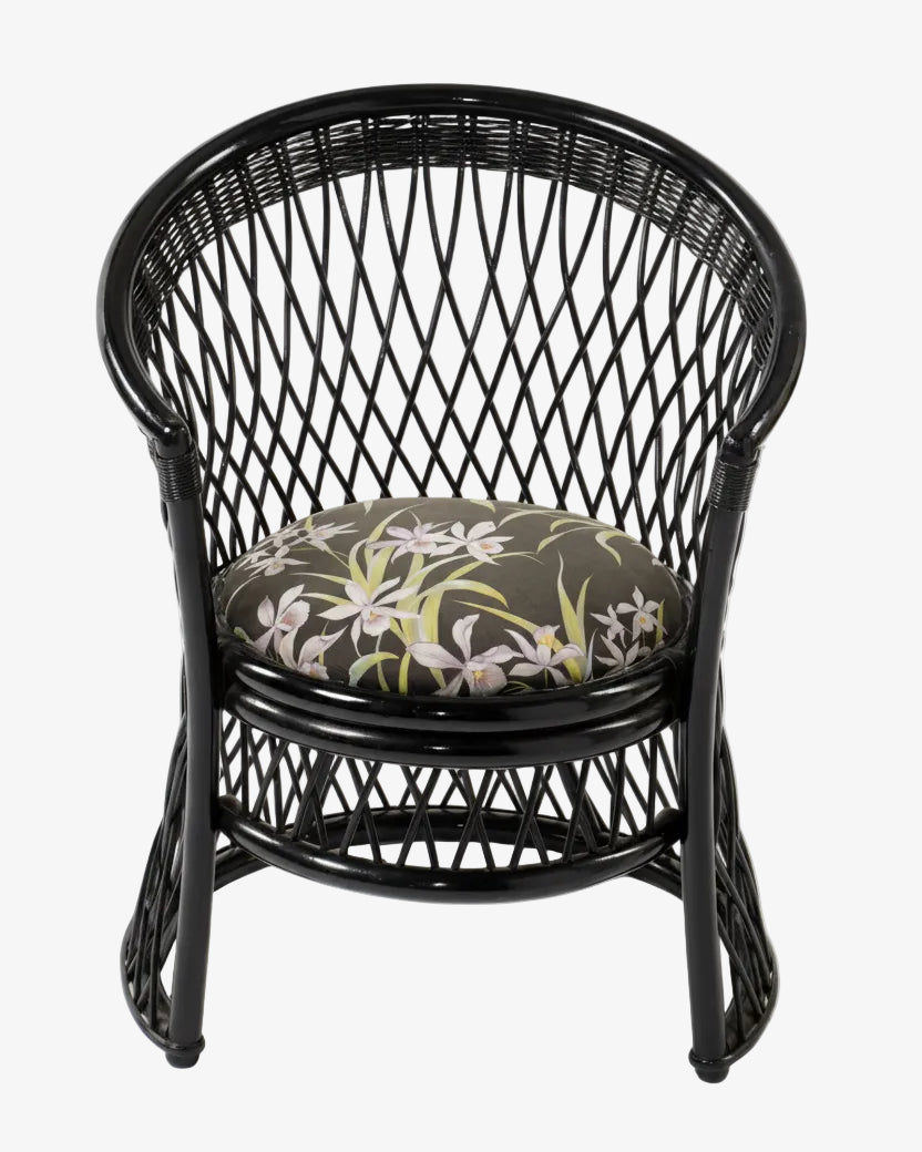 Black bamboo armchair 80s