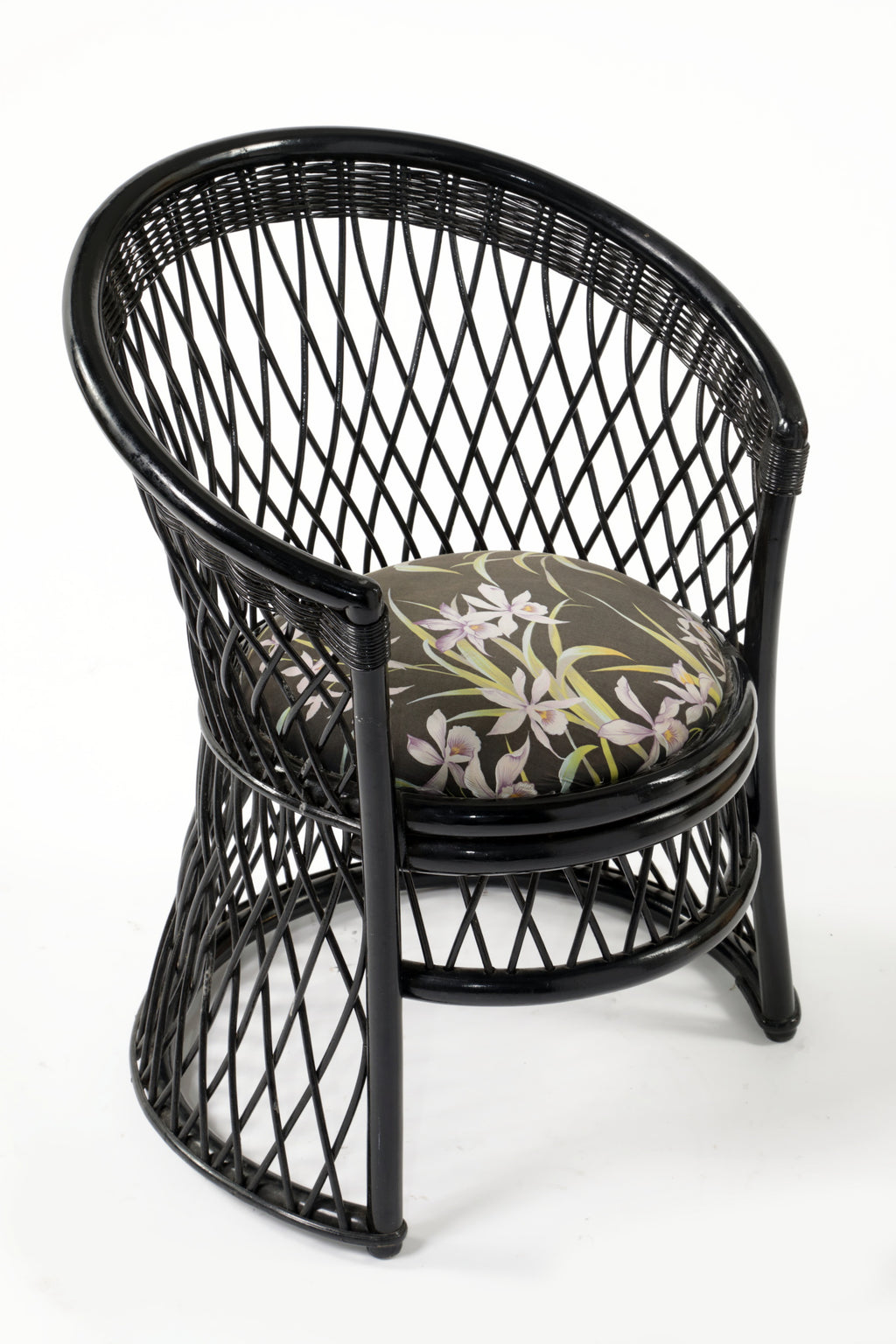 Poltrona bamboo nera anni 80