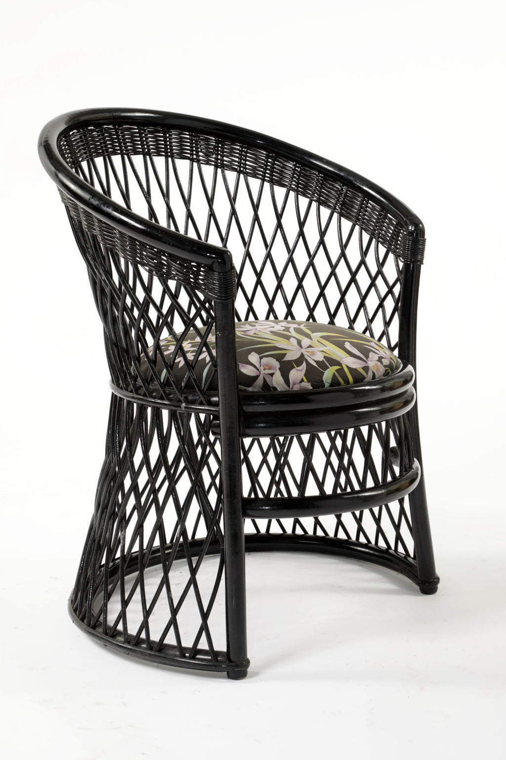 Poltrona bamboo nera anni 80