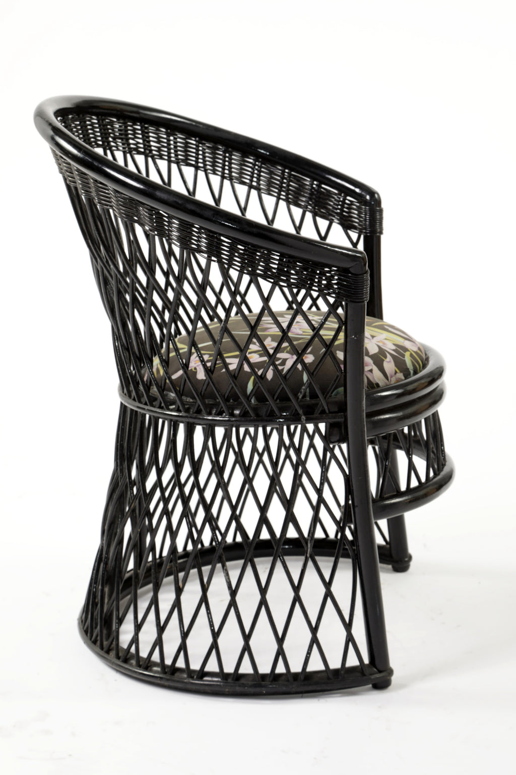 Poltrona bamboo nera anni 80