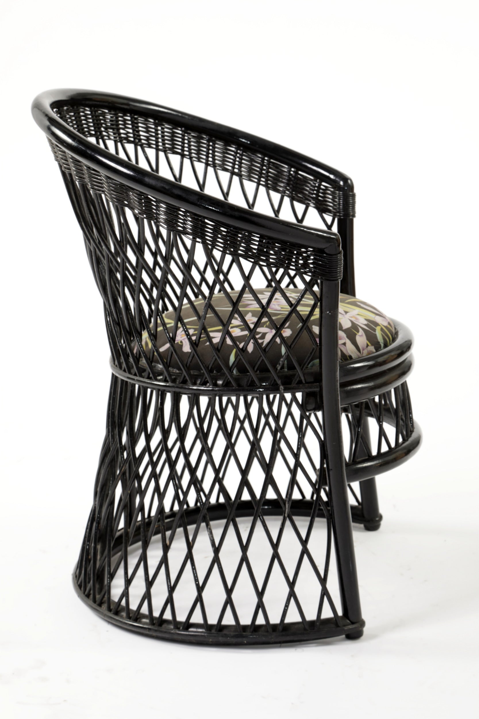 Poltrona bamboo nera anni 80