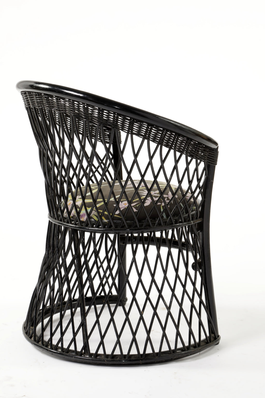 Poltrona bamboo nera anni 80