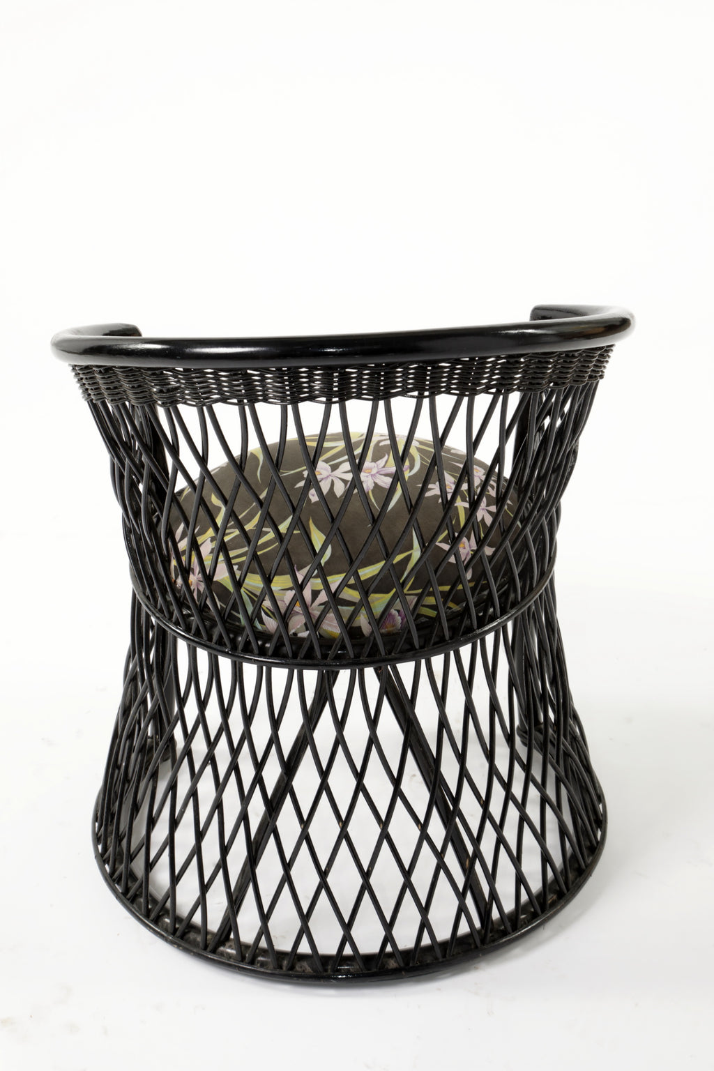 Poltrona bamboo nera anni 80